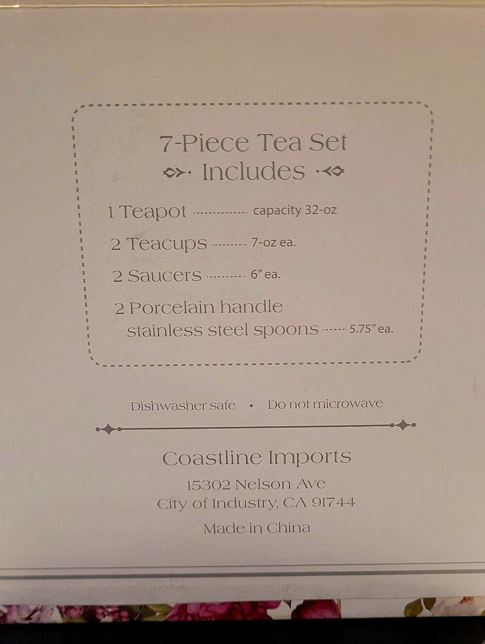 Grace Teaware  Fine Porcelain Tea Set with Gold Accent - Picture 2 of 3